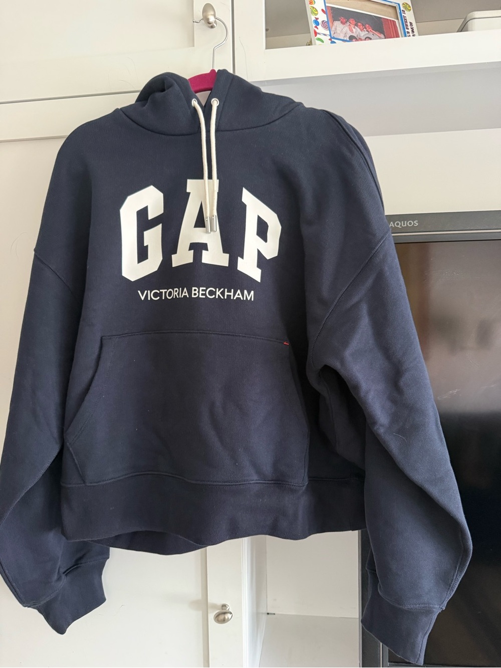 GAP Navy Hoodie with White Logo - Victoria Beckham Collaboration